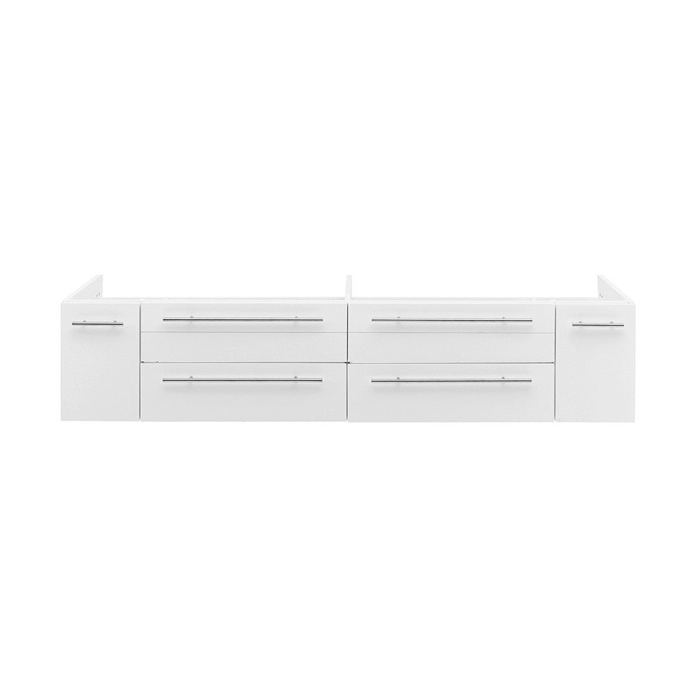 Fresca Lucera 72" White Wall Hung Double Undermount Sink Modern Bathroom Cabinet