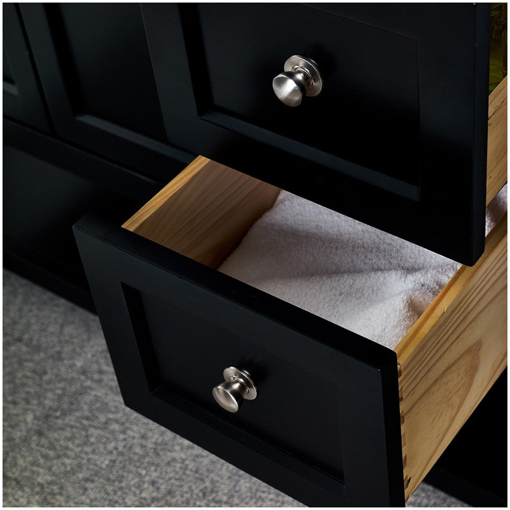 Fresca Manchester 42" Black Traditional Bathroom Cabinet w/ Top & Sink