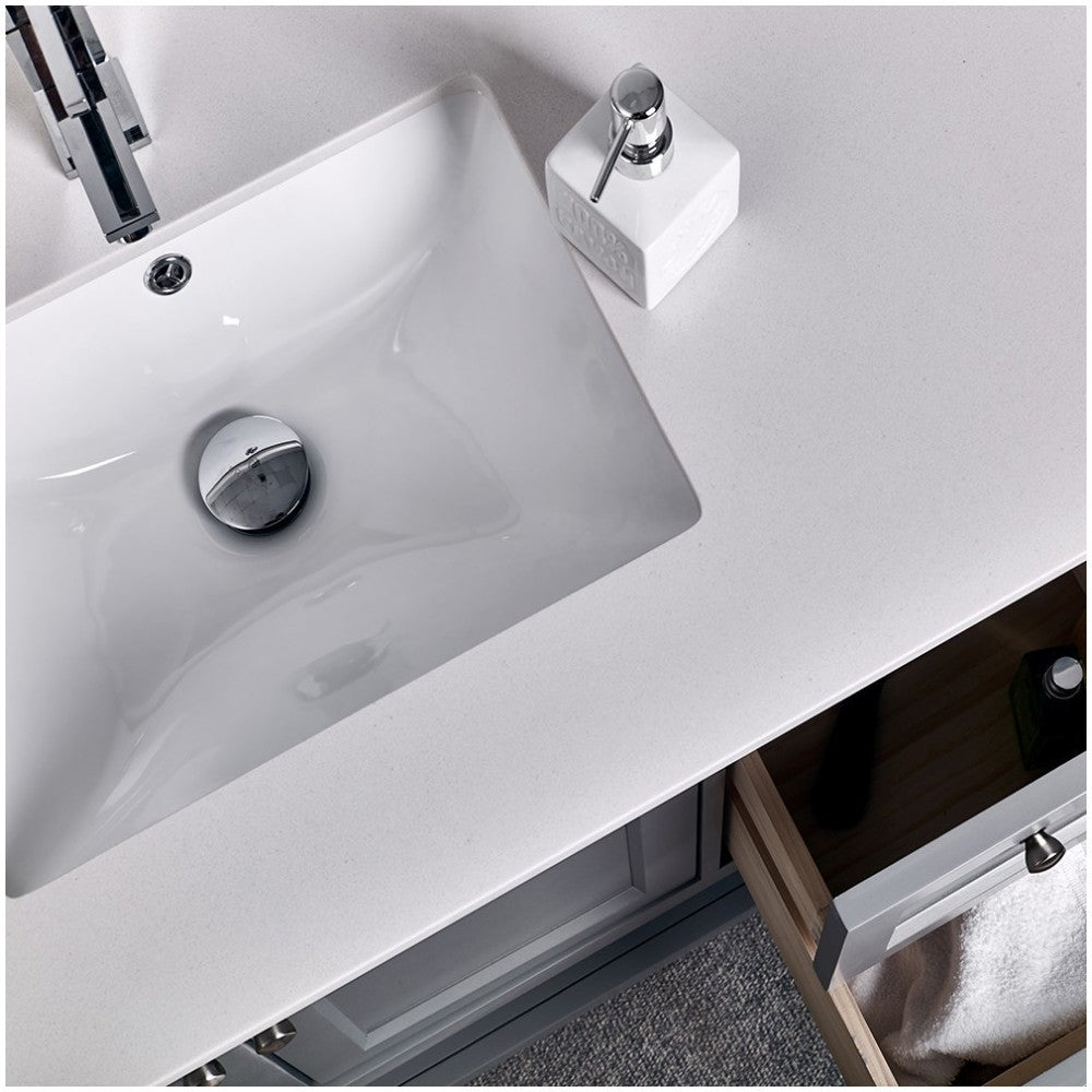 Fresca Manchester 42" Gray Traditional Bathroom Cabinet w/ Top & Sink