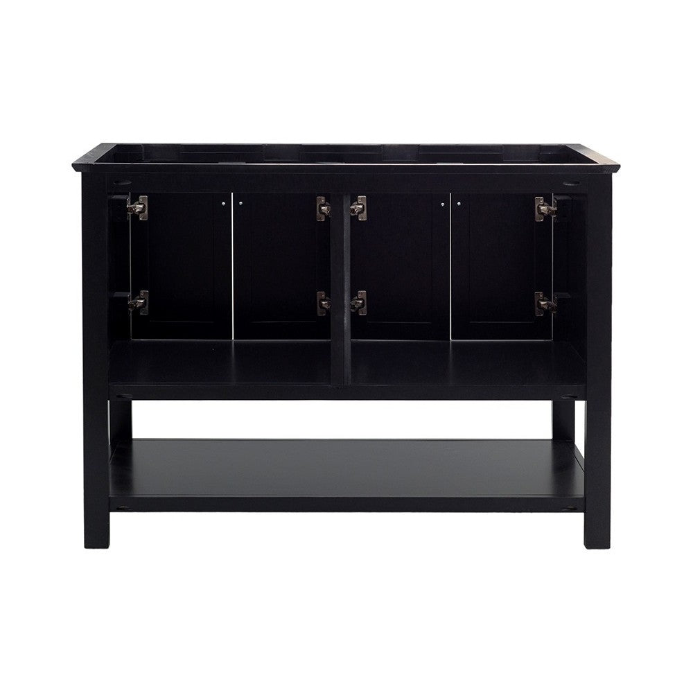 Fresca Manchester 48" Black Traditional Double Sink Bathroom Cabinet
