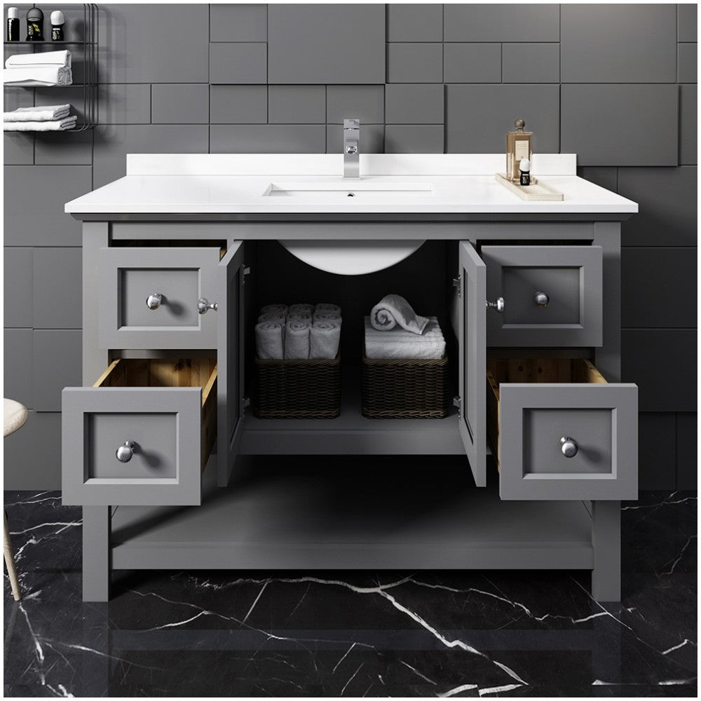 Fresca Manchester 48" Gray Traditional Bathroom Cabinet w/ Top & Sink