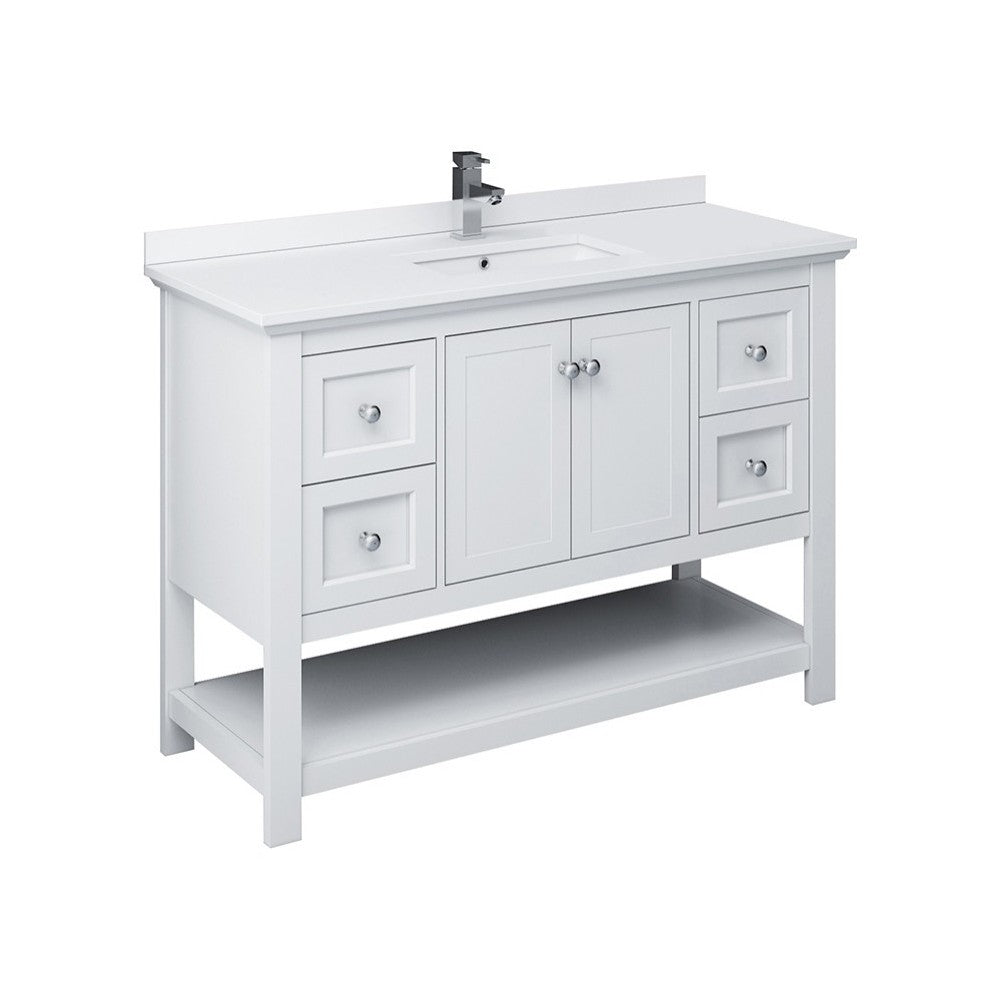 Fresca Manchester 48" White Traditional Bathroom Cabinet w/ Top & Sink