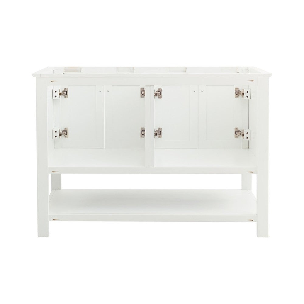 Fresca Manchester 48" White Traditional Double Sink Bathroom Cabinet