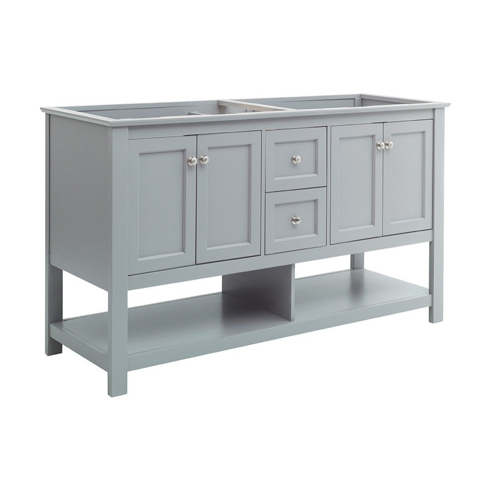 Fresca Manchester 60" Gray Traditional Double Sink Bathroom Cabinet