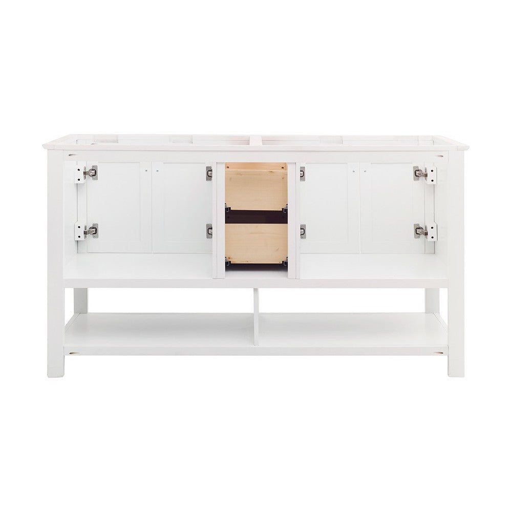 Fresca Manchester 60" White Traditional Double Sink Bathroom Cabinet