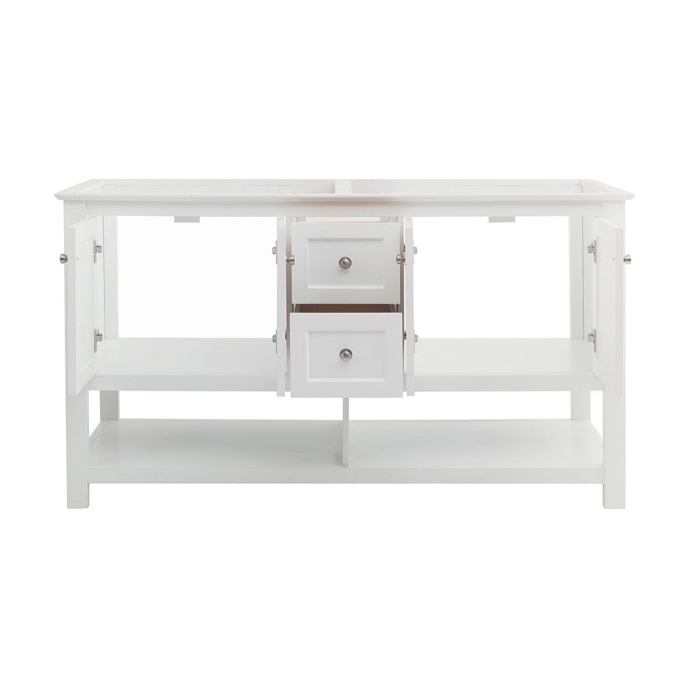 Fresca Manchester 60" White Traditional Double Sink Bathroom Cabinet