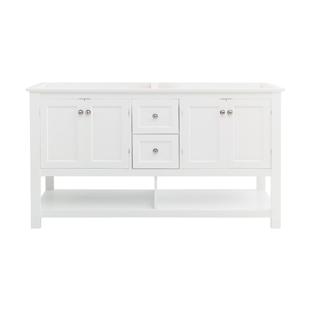 Fresca Manchester 60" White Traditional Double Sink Bathroom Cabinet