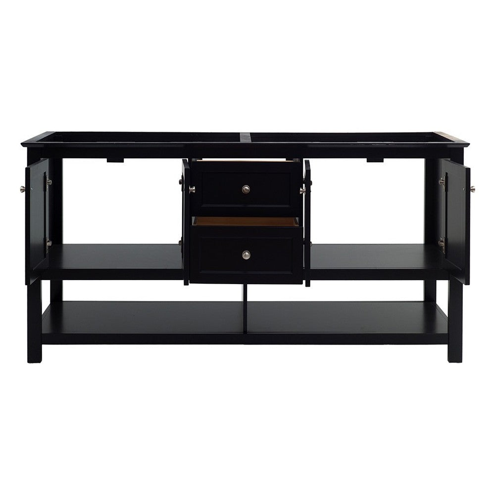 Fresca Manchester 72" Black Traditional Double Sink Bathroom Cabinet
