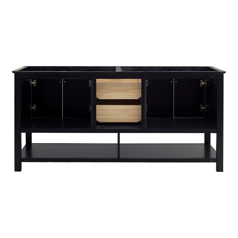 Fresca Manchester 72" Black Traditional Double Sink Bathroom Cabinet