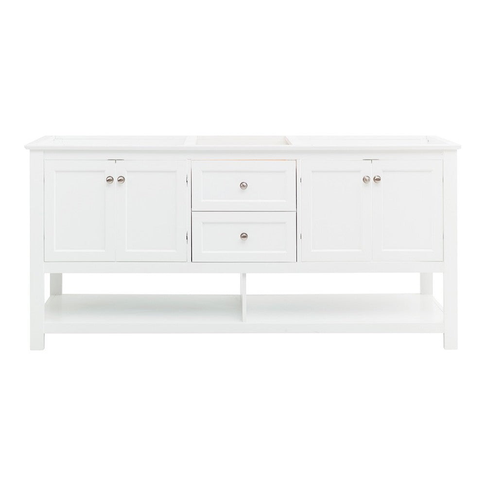 Fresca Manchester 72" White Traditional Double Sink Bathroom Cabinet