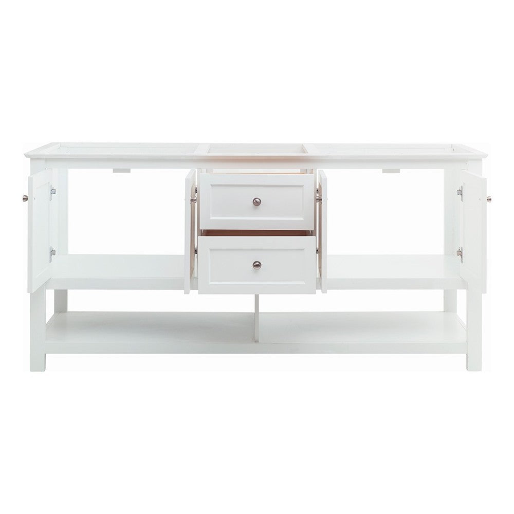 Fresca Manchester 72" White Traditional Double Sink Bathroom Cabinet