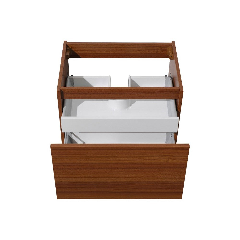 Fresca Mezzo 30" Teak Wall Hung Modern Bathroom Cabinet