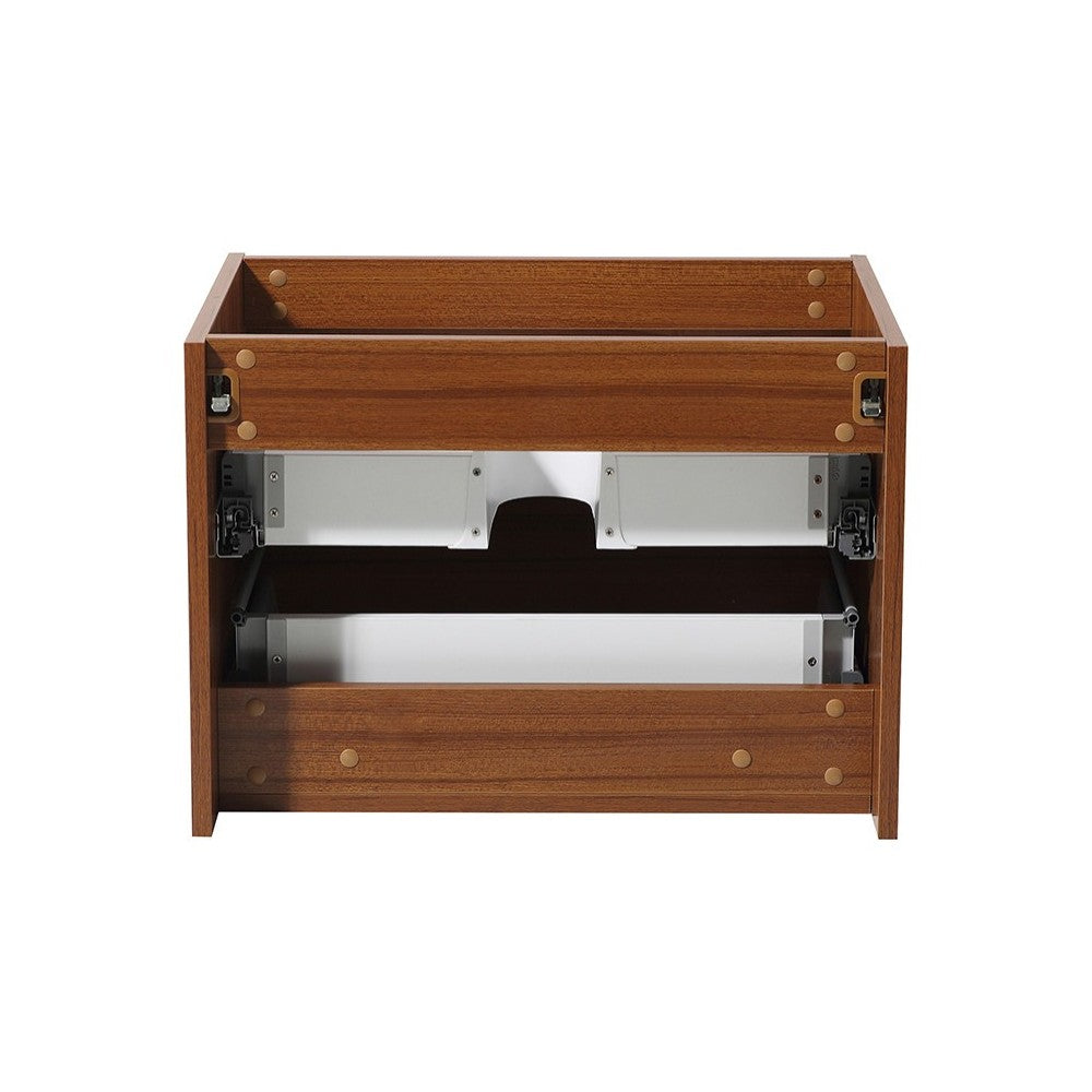 Fresca Mezzo 30" Teak Wall Hung Modern Bathroom Cabinet