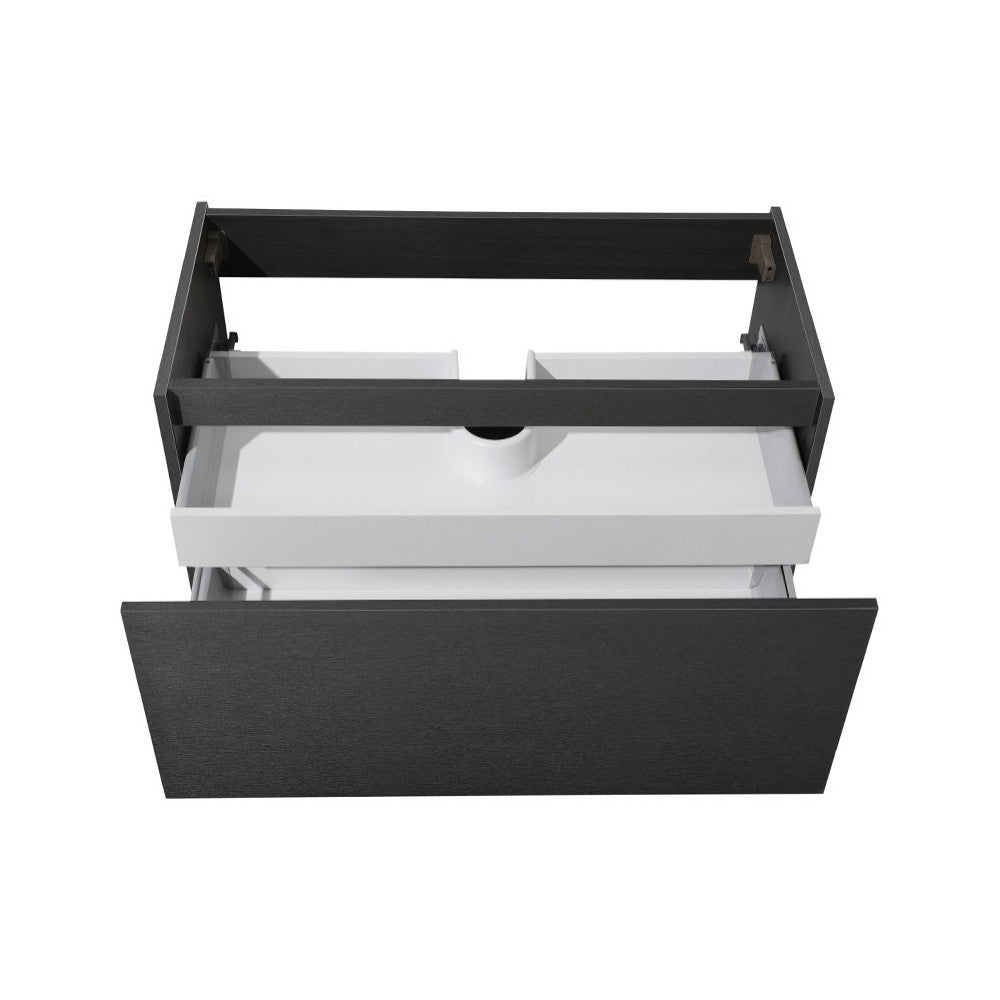 Fresca Mezzo 36" Black Wall Hung Modern Bathroom Cabinet