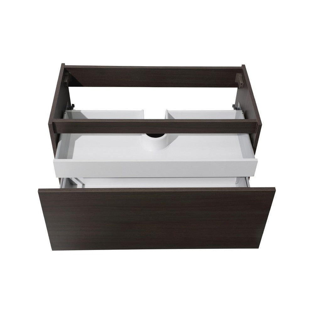 Fresca Mezzo 36" Gray Oak Wall Hung Modern Bathroom Cabinet