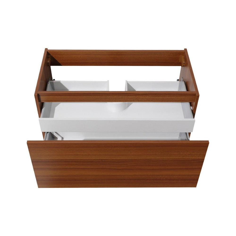 Fresca Mezzo 36" Teak Wall Hung Modern Bathroom Cabinet