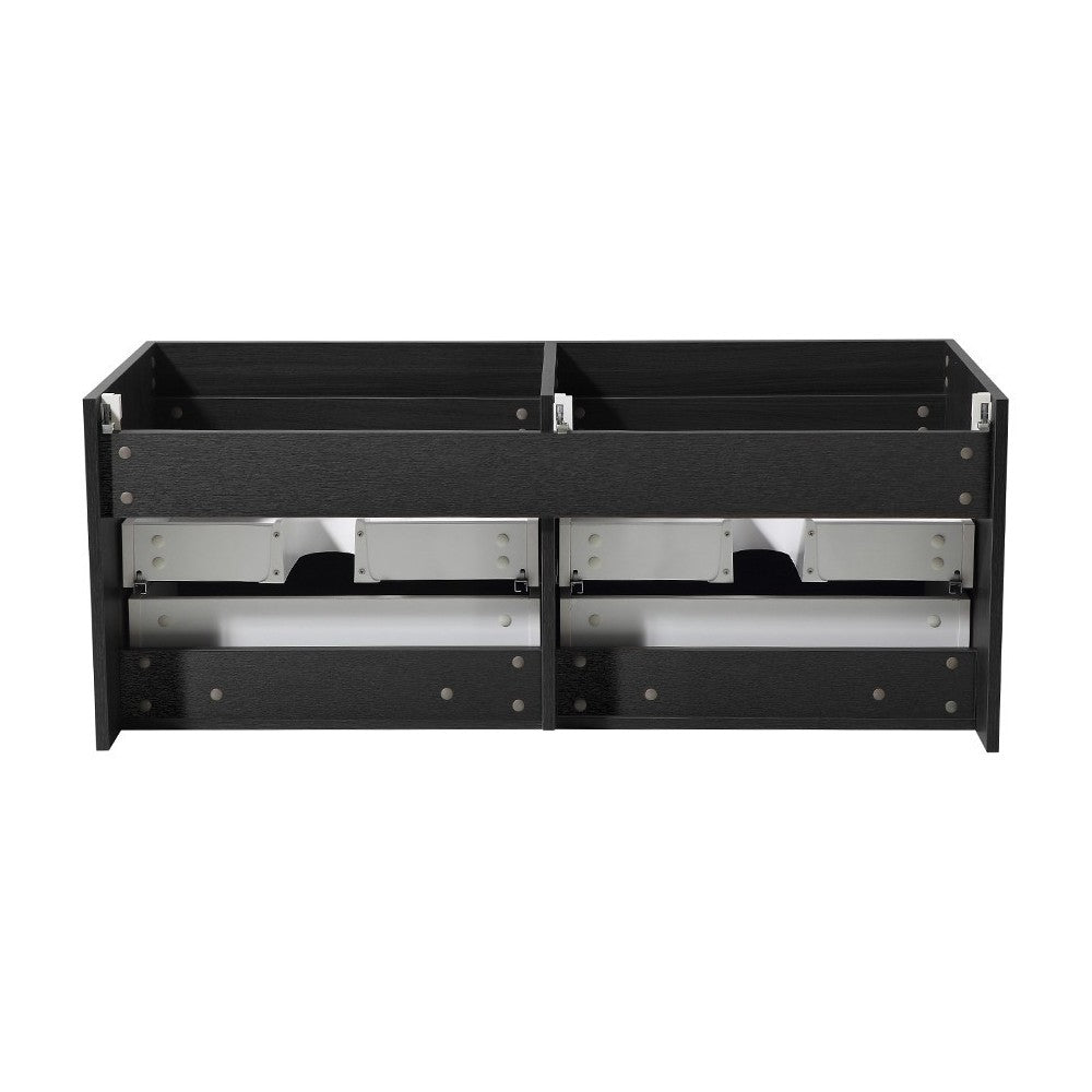 Fresca Mezzo 48" Black Wall Hung Double Sink Modern Bathroom Cabinet