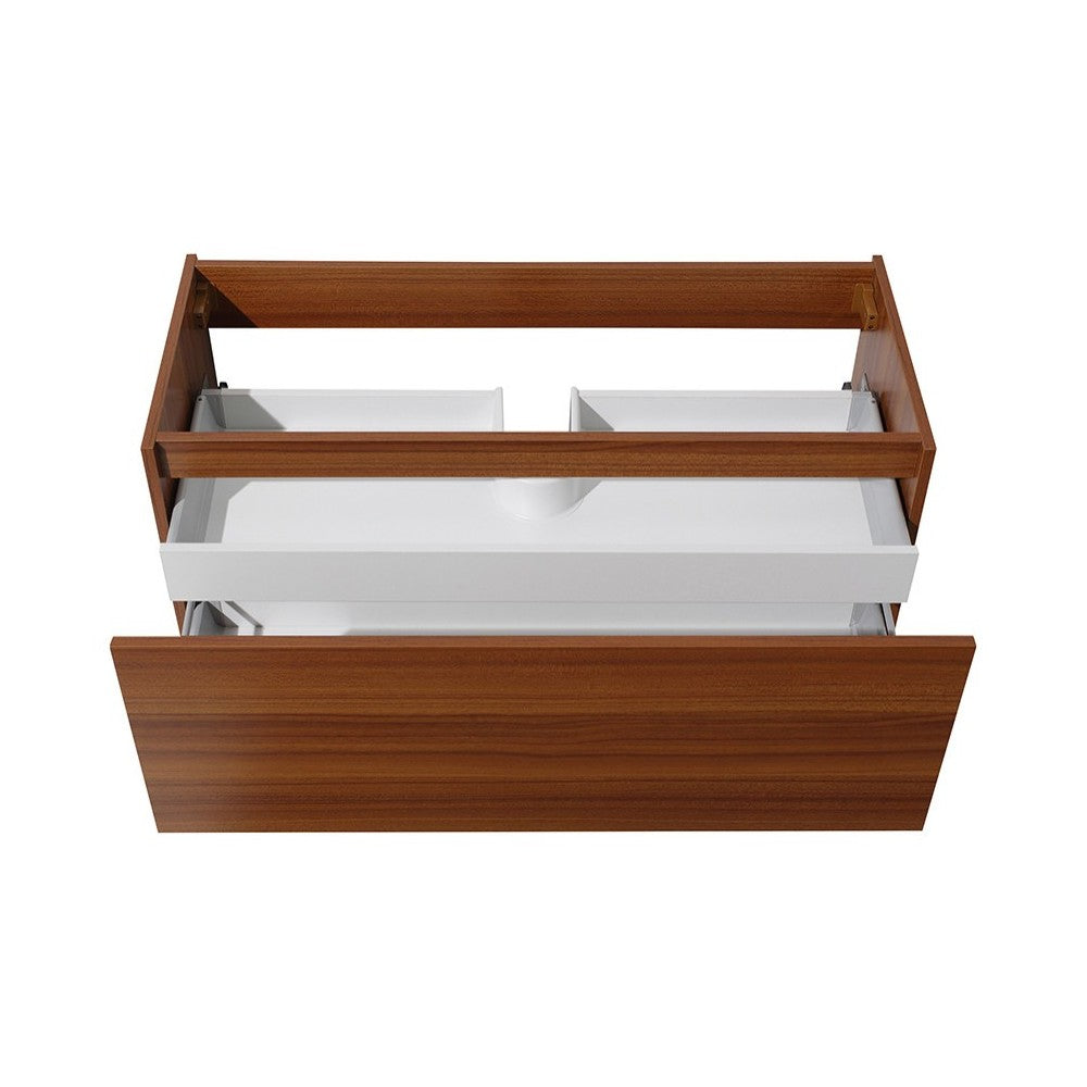 Fresca Mezzo 48" Teak Wall Hung Modern Bathroom Cabinet