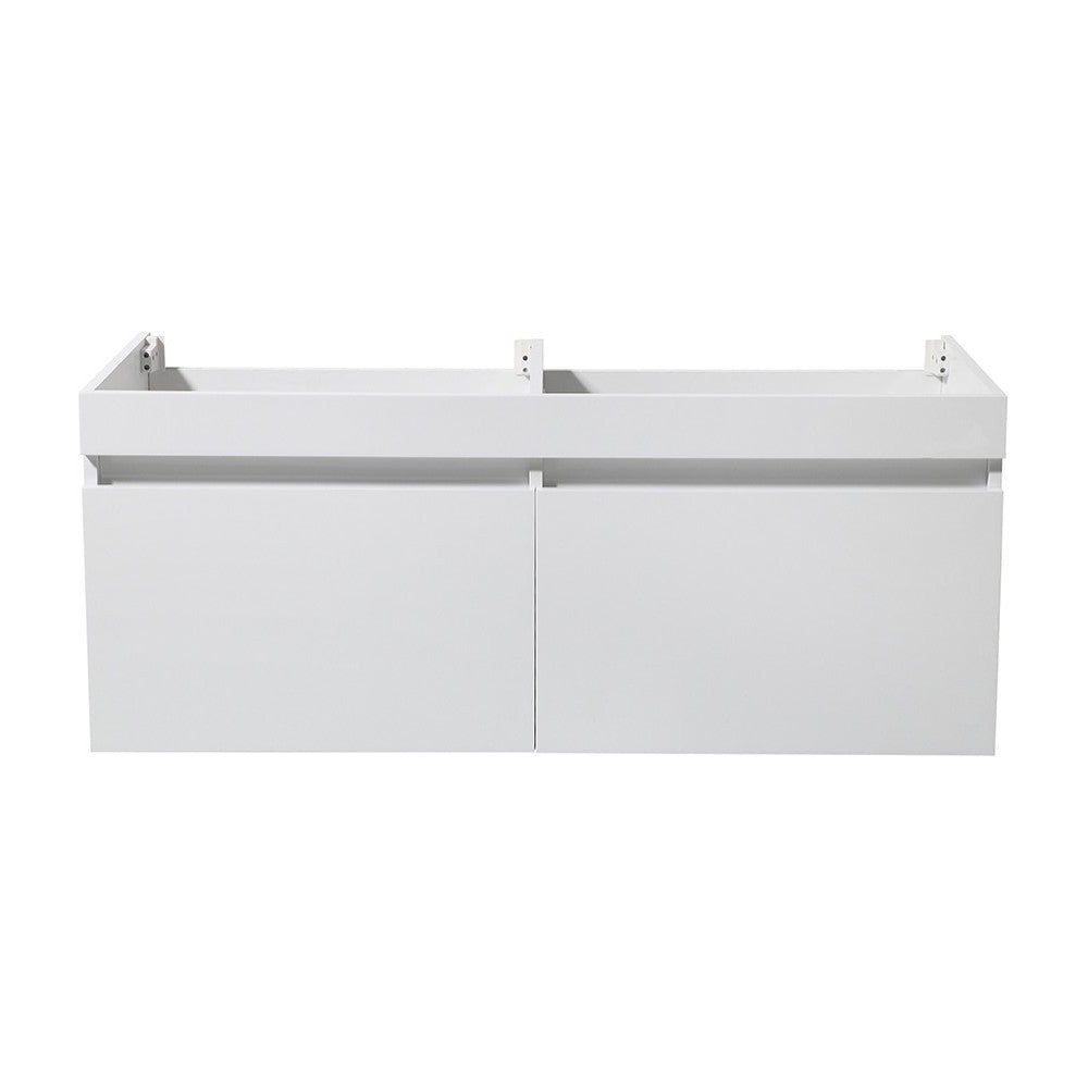 Fresca Mezzo 48" White Wall Hung Double Sink Modern Bathroom Cabinet