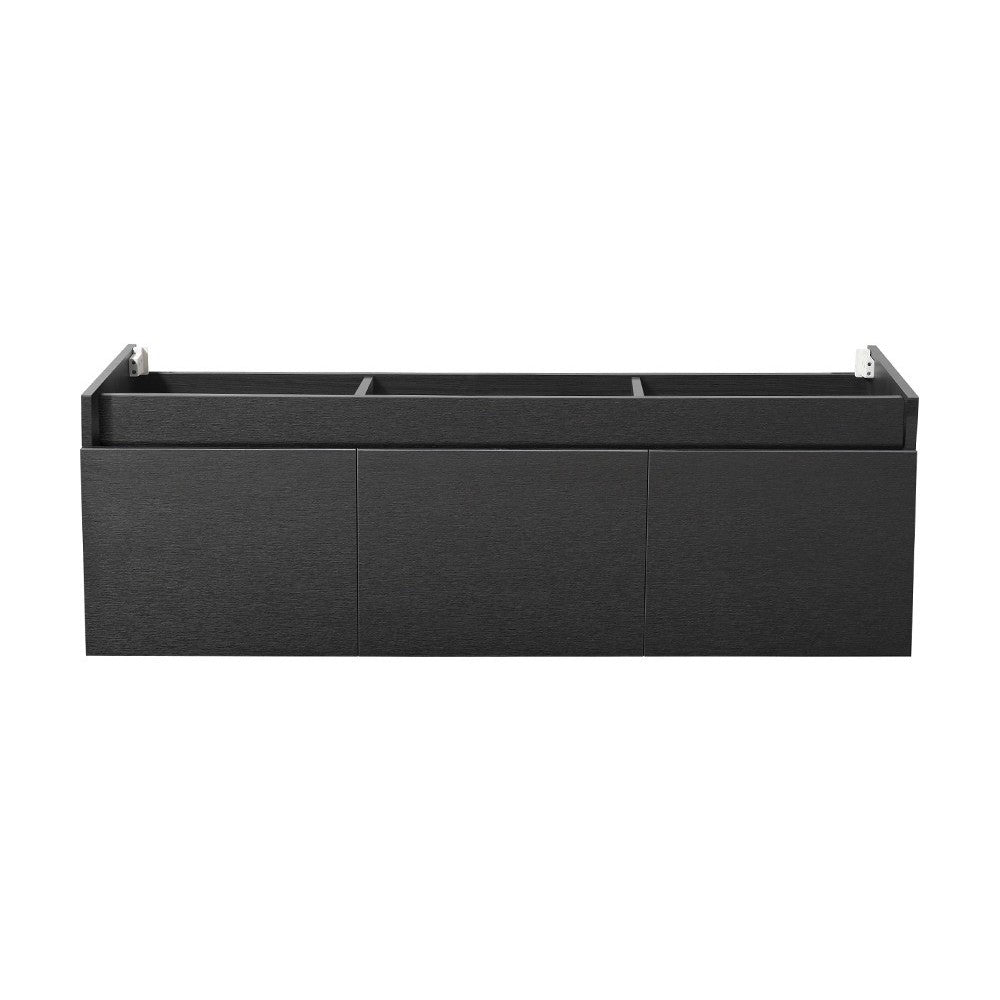 Fresca Mezzo 60" Black Wall Hung Single Sink Modern Bathroom Cabinet