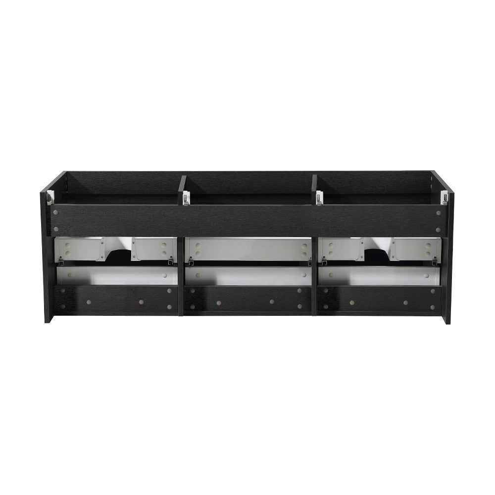 Fresca Mezzo 60" Black Wall Hung Single Sink Modern Bathroom Cabinet