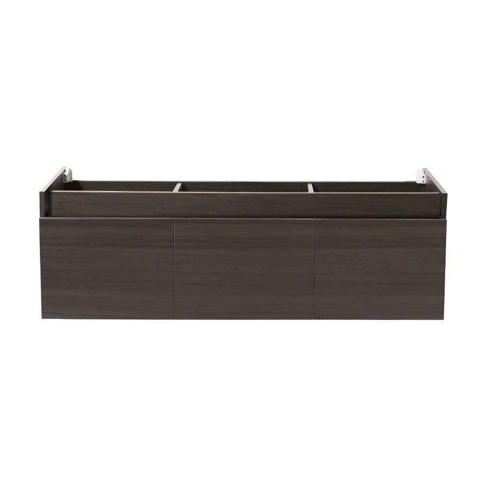 Fresca Mezzo 60" Gray Oak Wall Hung Single Sink Modern Bathroom Cabinet