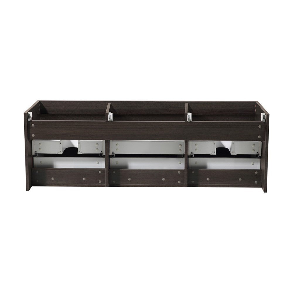 Fresca Mezzo 60" Gray Oak Wall Hung Single Sink Modern Bathroom Cabinet