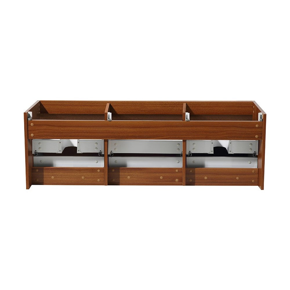 Fresca Mezzo 60" Teak Wall Hung Single Sink Modern Bathroom Cabinet
