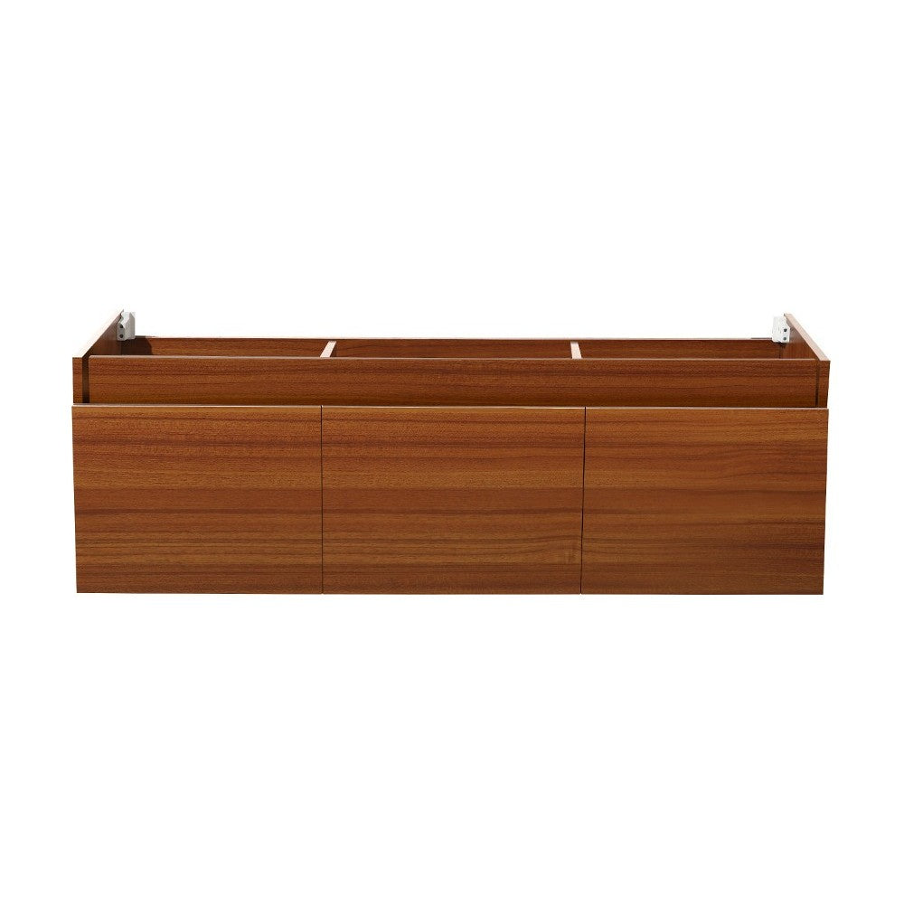 Fresca Mezzo 60" Teak Wall Hung Single Sink Modern Bathroom Cabinet
