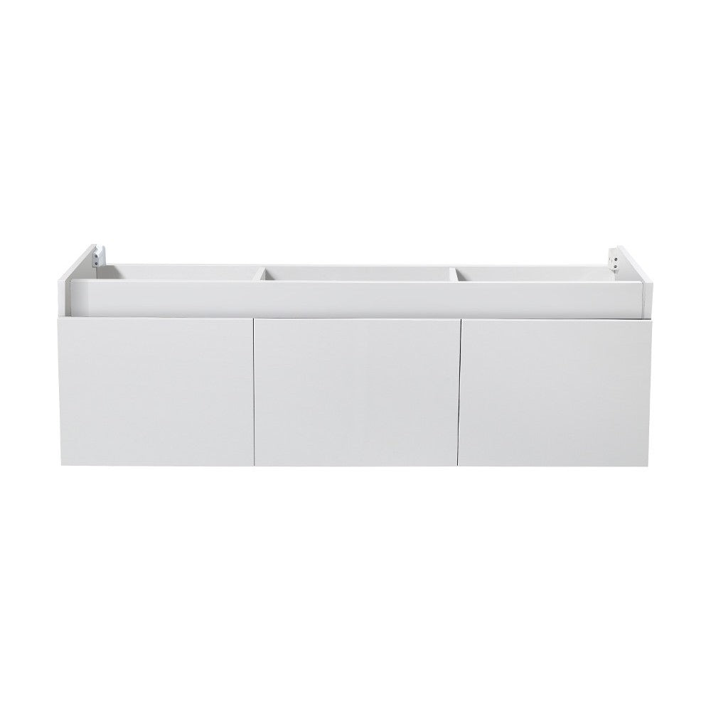 Fresca Mezzo 60" White Wall Hung Single Sink Modern Bathroom Cabinet