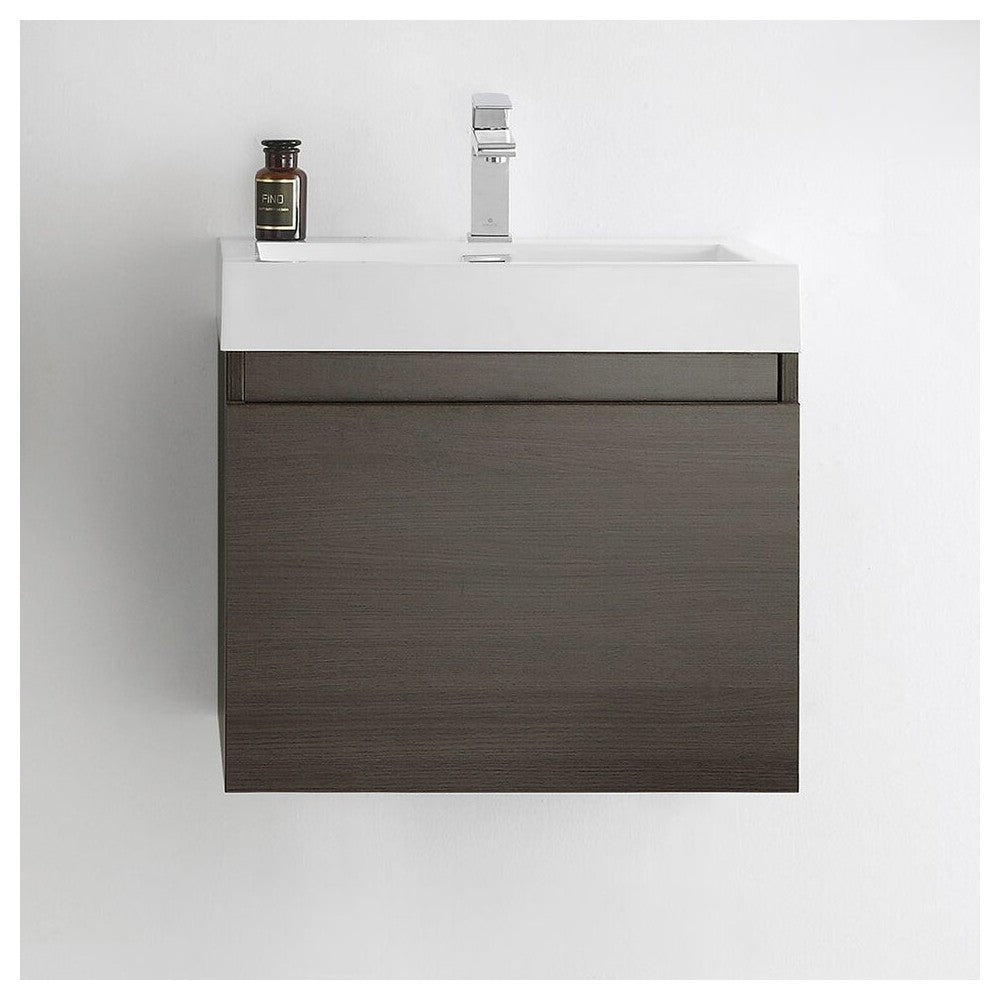 Fresca Nano 24" Gray Oak Modern Bathroom Cabinet w/ Integrated Sink