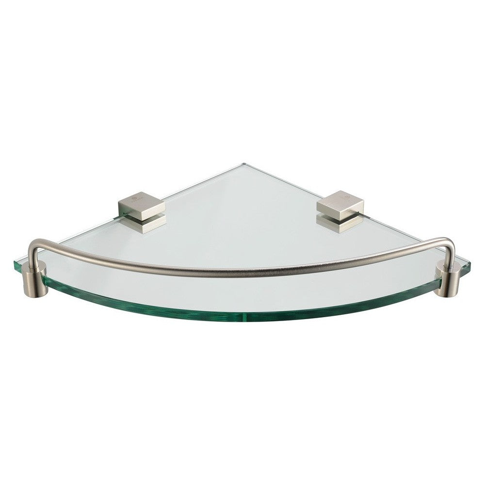Fresca Ottimo Corner Glass Shelf - Brushed Nickel