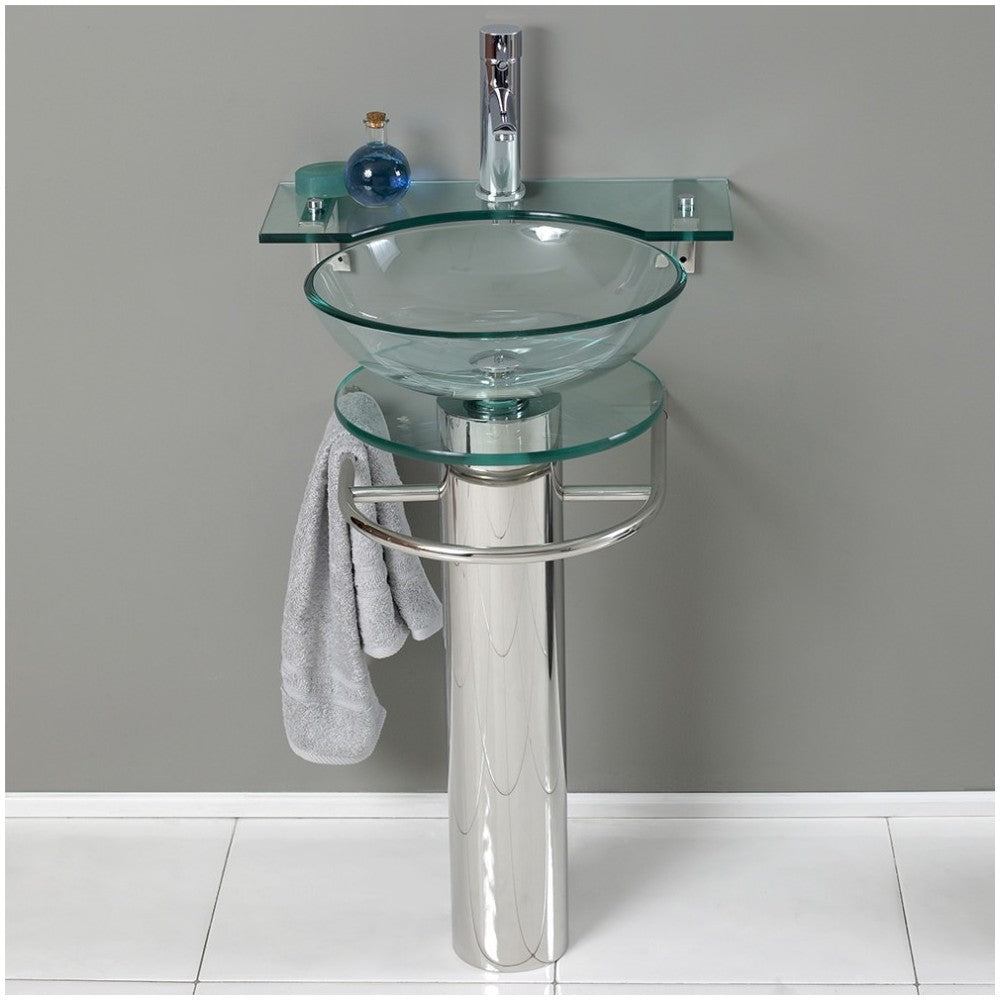 Fresca Ovale 24" Modern Glass Bathroom Pedestal