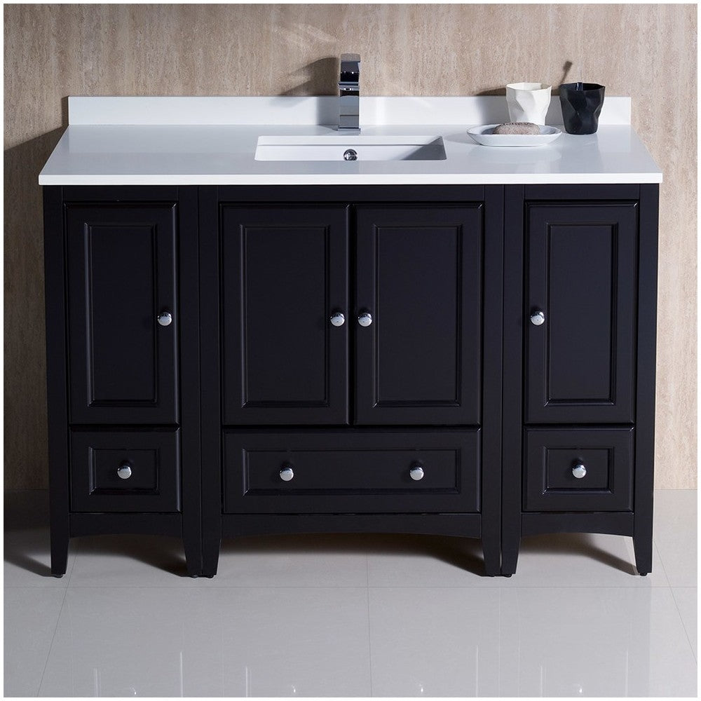 Fresca Oxford 48" Espresso Traditional Bathroom Cabinets w/ Top & Sink