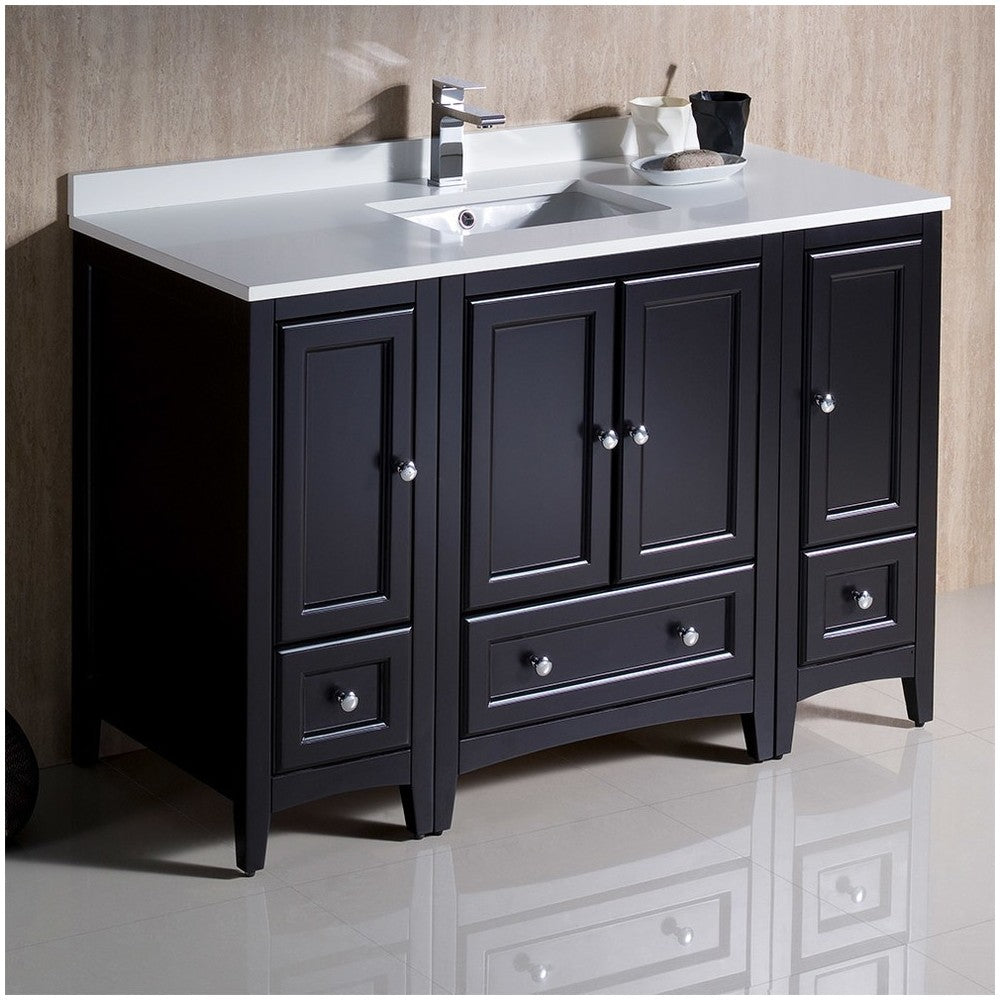 Fresca Oxford 48" Espresso Traditional Bathroom Cabinets w/ Top & Sink