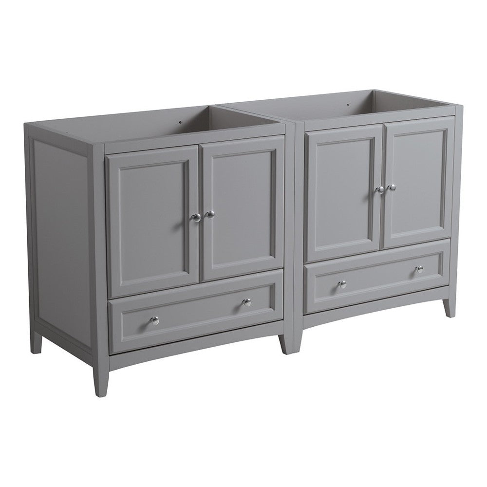 Fresca Oxford 59" Gray Traditional Double Sink Bathroom Cabinets