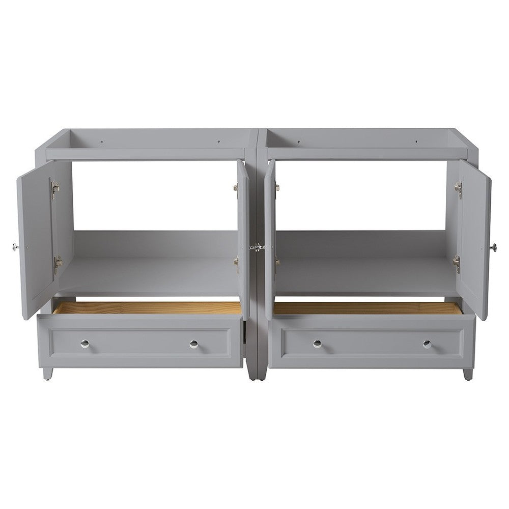 Fresca Oxford 59" Gray Traditional Double Sink Bathroom Cabinets