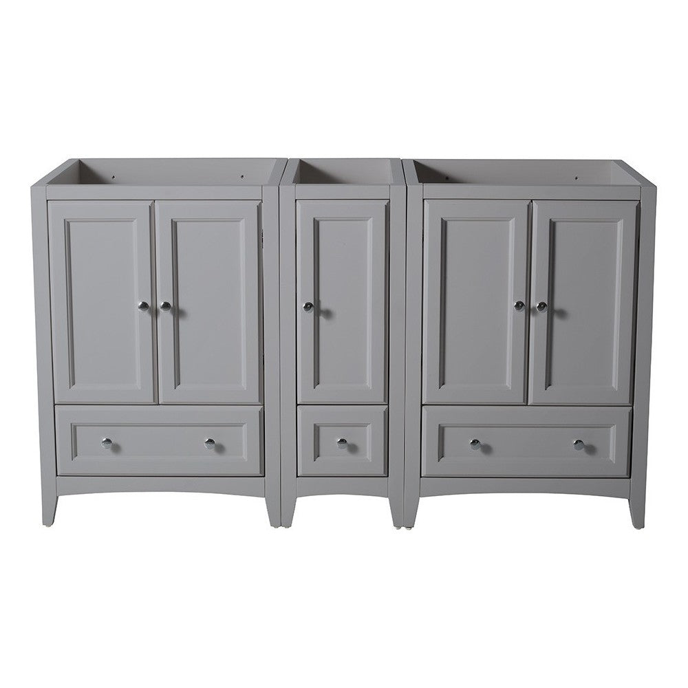 Fresca Oxford 60" Gray Traditional Double Sink Bathroom Cabinets
