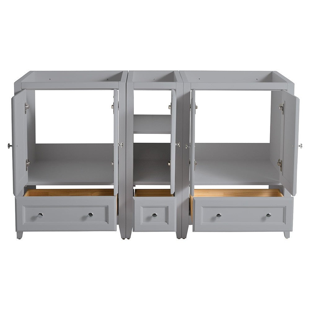 Fresca Oxford 60" Gray Traditional Double Sink Bathroom Cabinets