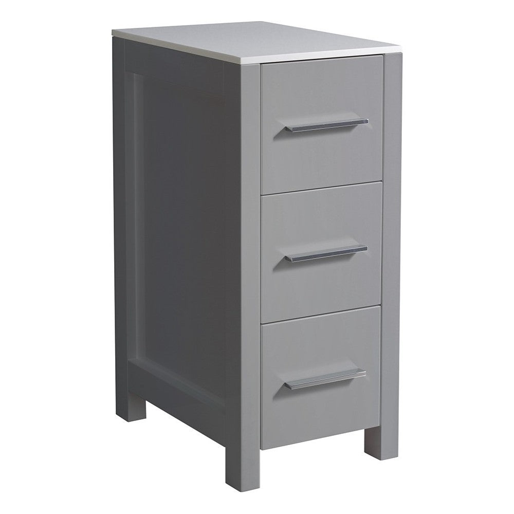Fresca Torino 12" Gray Bathroom Linen Side Cabinet