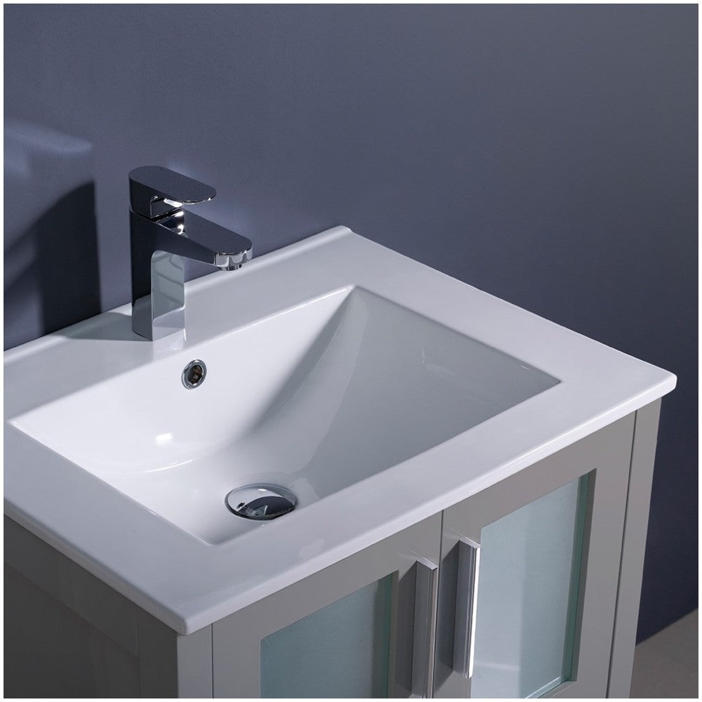 Fresca Torino 24" Gray Modern Bathroom Cabinet w/ Integrated Sink