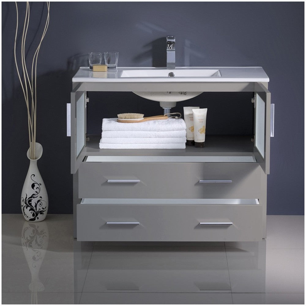 Fresca Torino 36" Gray Modern Bathroom Cabinet w/ Integrated Sink