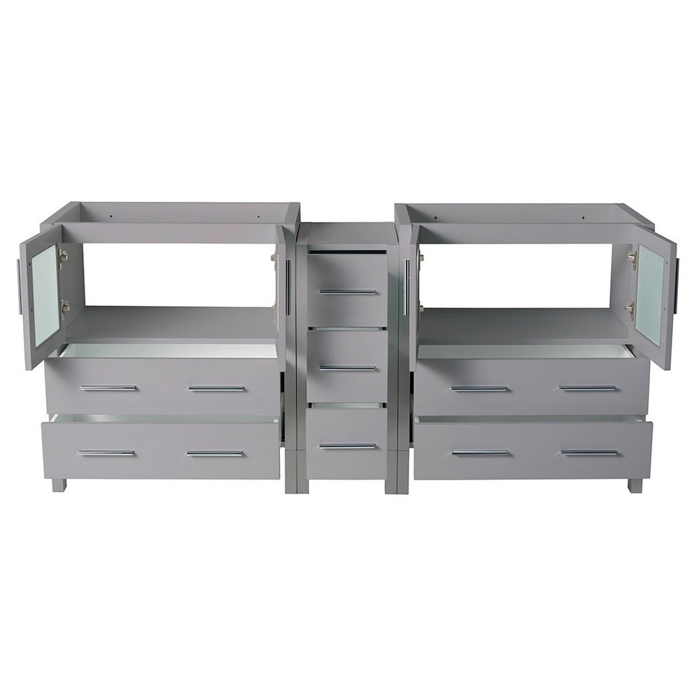 Fresca Torino 72" Gray Modern Bathroom Cabinets, FCB62-301230GR