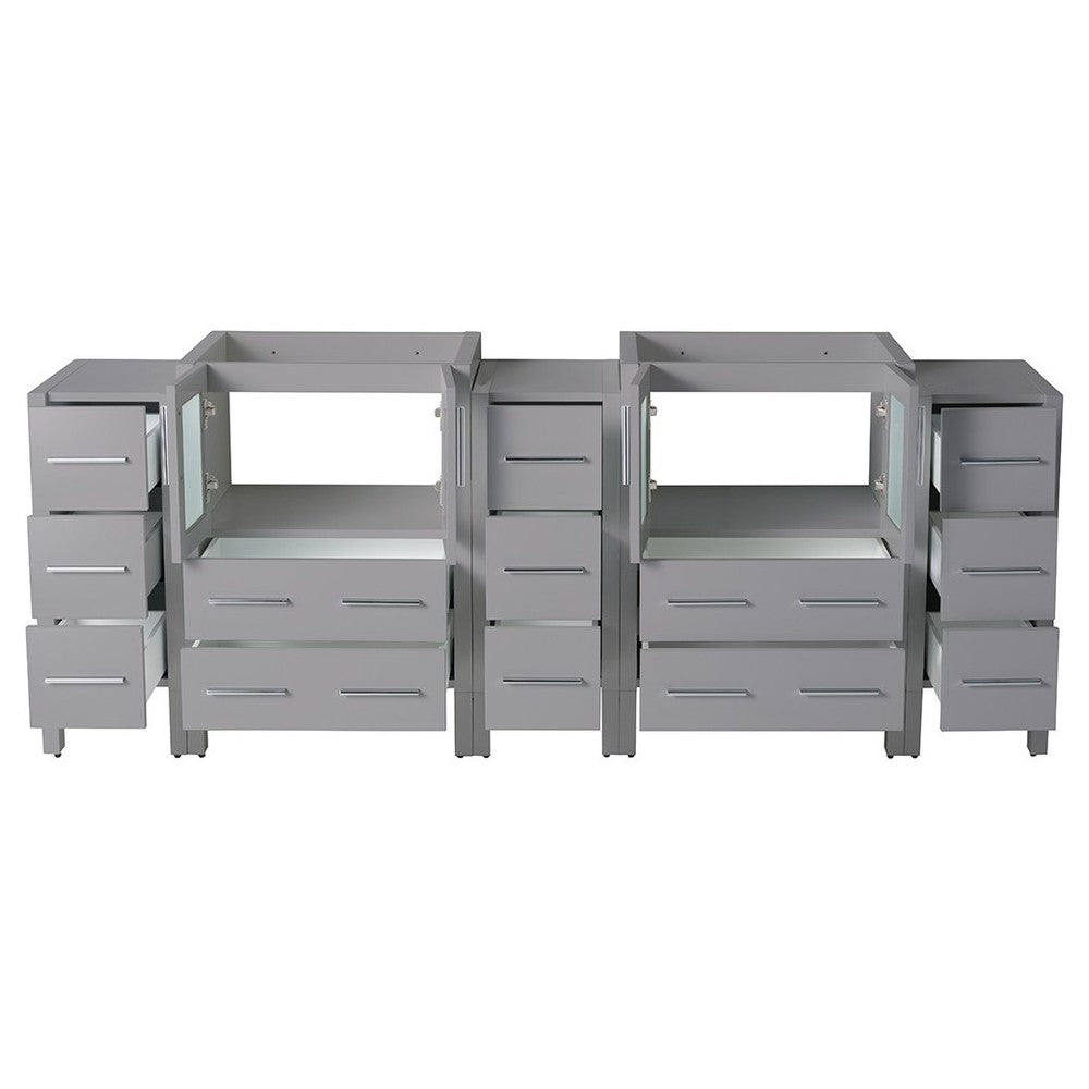 Fresca Torino 72" Gray Modern Bathroom Cabinets, FCB62-72GR