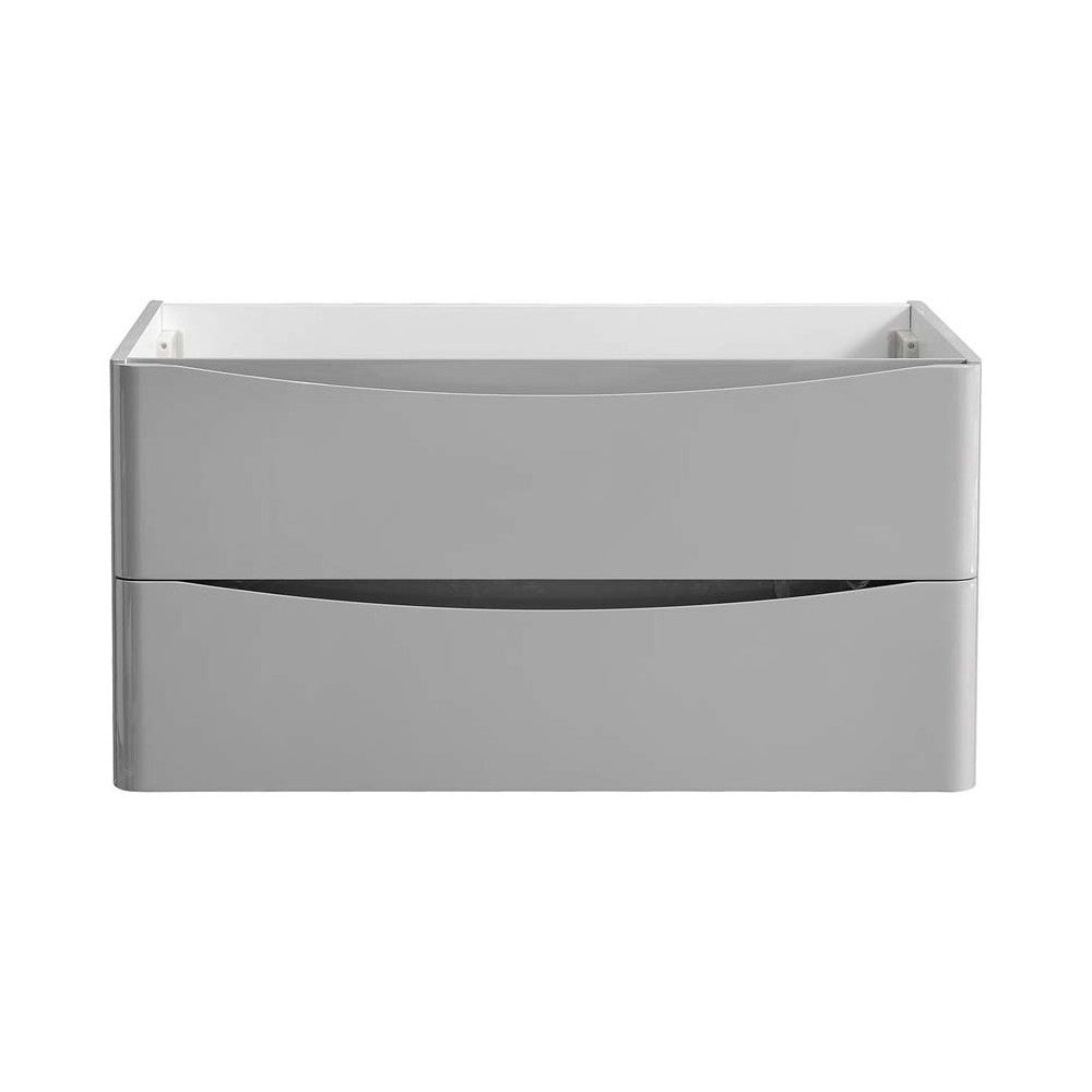 Fresca Tuscany 36" Glossy Gray Wall Hung Modern Bathroom Cabinet