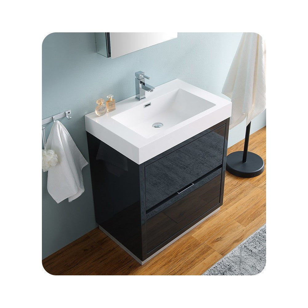 Fresca Valencia 30" Dark Slate Gray Free Standing Modern Bathroom Vanity