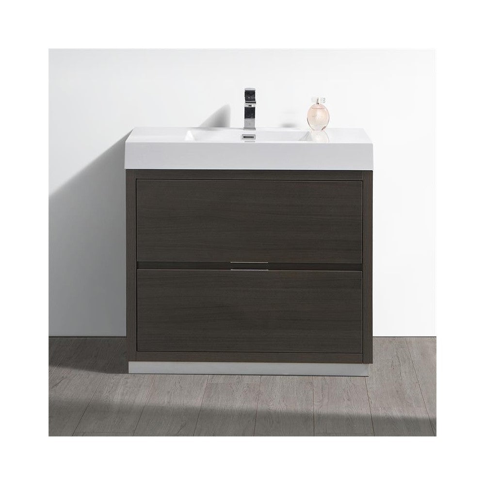 Fresca Valencia 36" Gray Oak Free Standing Modern Bathroom Vanity