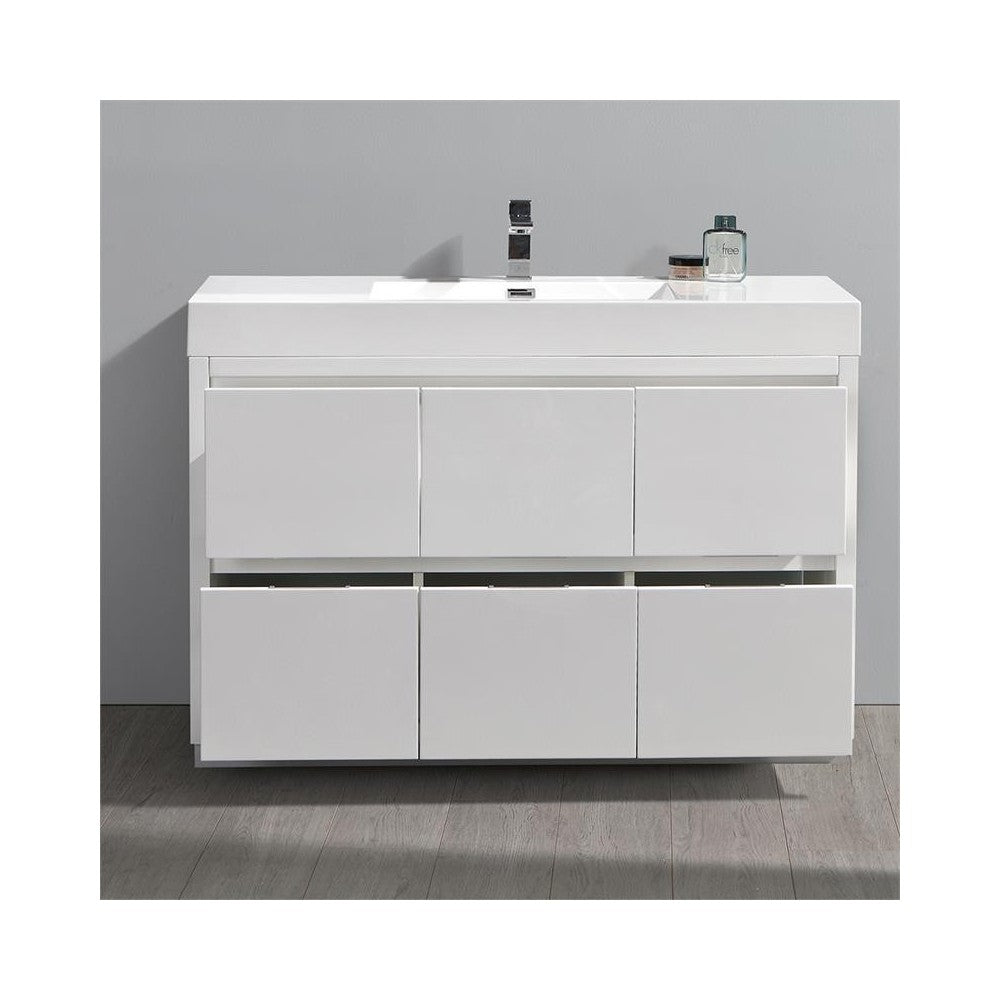 Fresca Valencia 48" Glossy White Free Standing Modern Bathroom Vanity