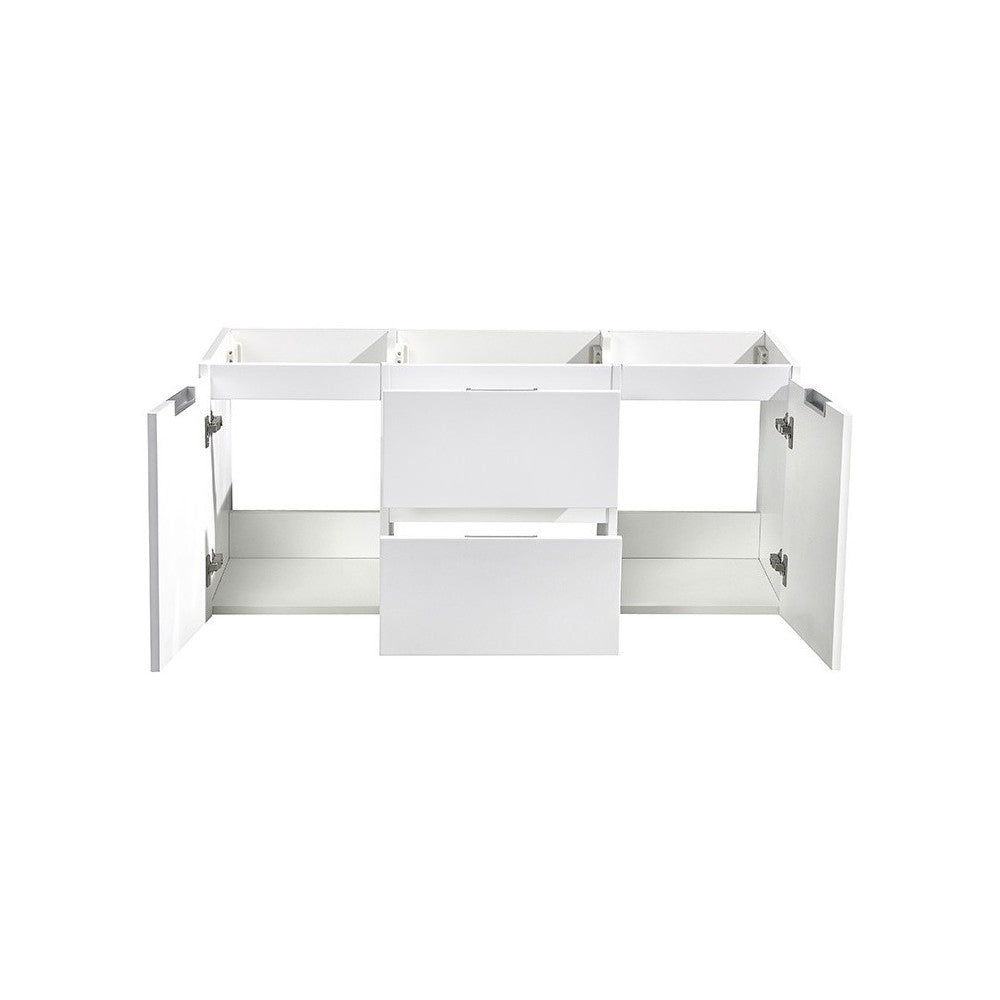 Fresca Valencia 48" Glossy White Wall Hung Double Sink Modern Bathroom Cabinet