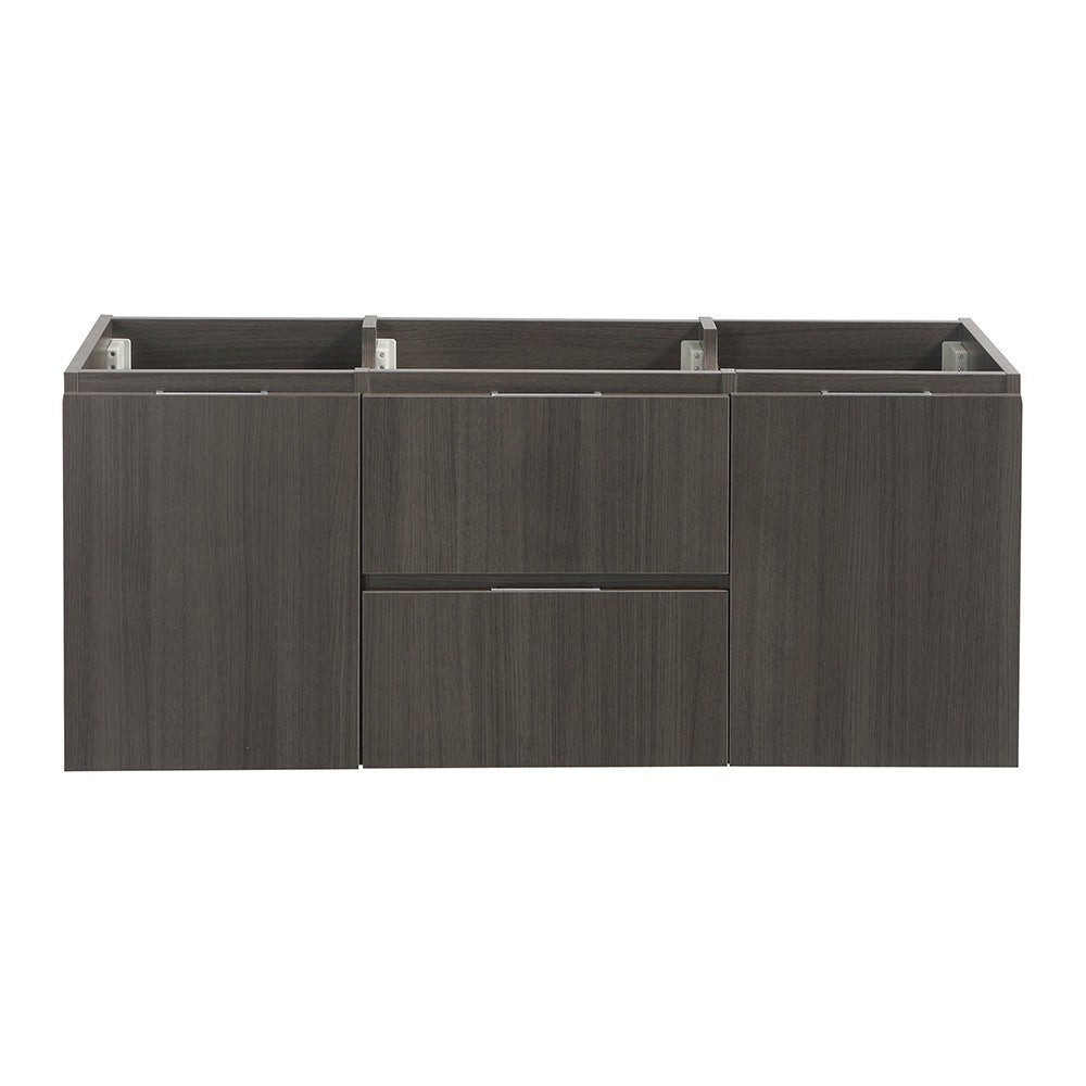 Fresca Valencia 48" Gray Oak Wall Hung Double Sink Modern Bathroom Cabinet